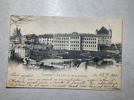 Alte Ansichtskarte von Lausanne, La Cité 1901
