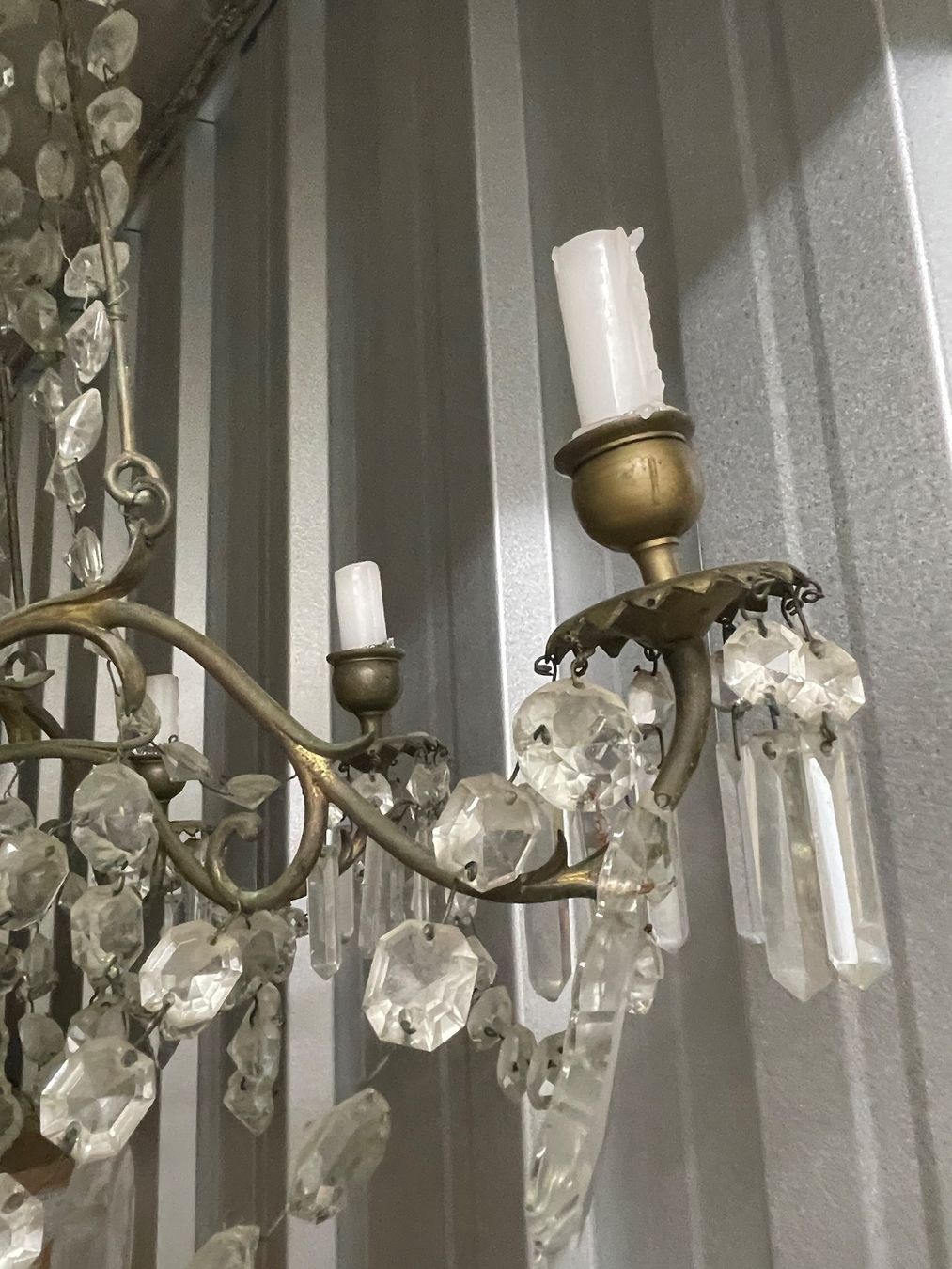 Lampes: Kronleuchter Kristall Messing Antik 8 Arme – D'occasion à Zürich par natsch03 2