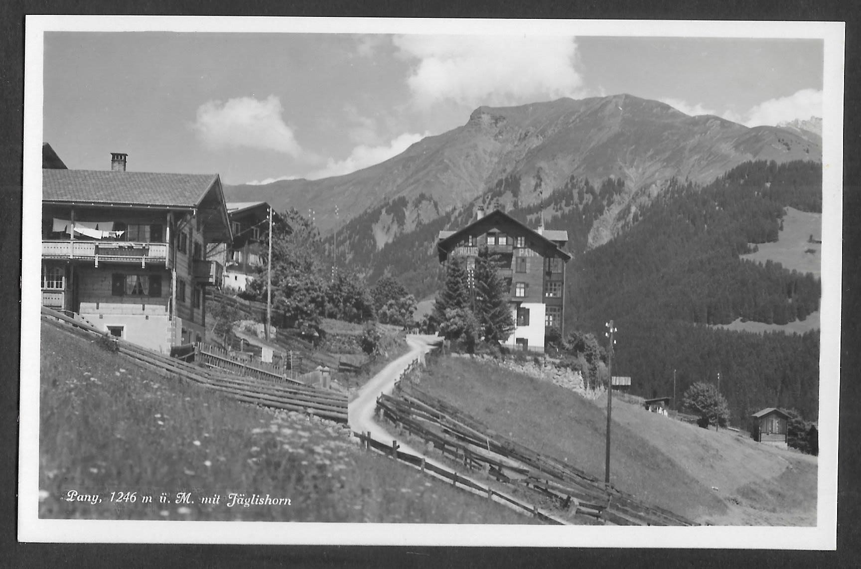 Cartoline postali: Pany Teilansicht mit Jäglishorn – Usato da Olten venduto da clotaldi