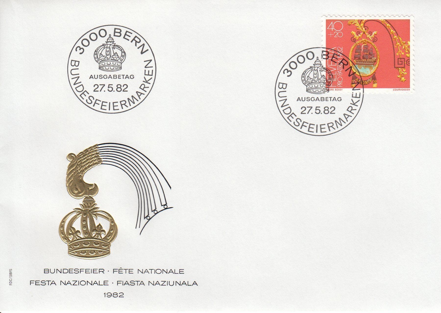 Tutti i francobolli: Pro Patria 1982 4 FDC – Usato da Spreitenbach venduto da Mustang_1105 1