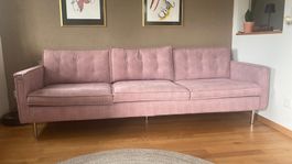 Dreisitzer Sofa in Altrosa gebraucht. B240, Tiefe 90cm