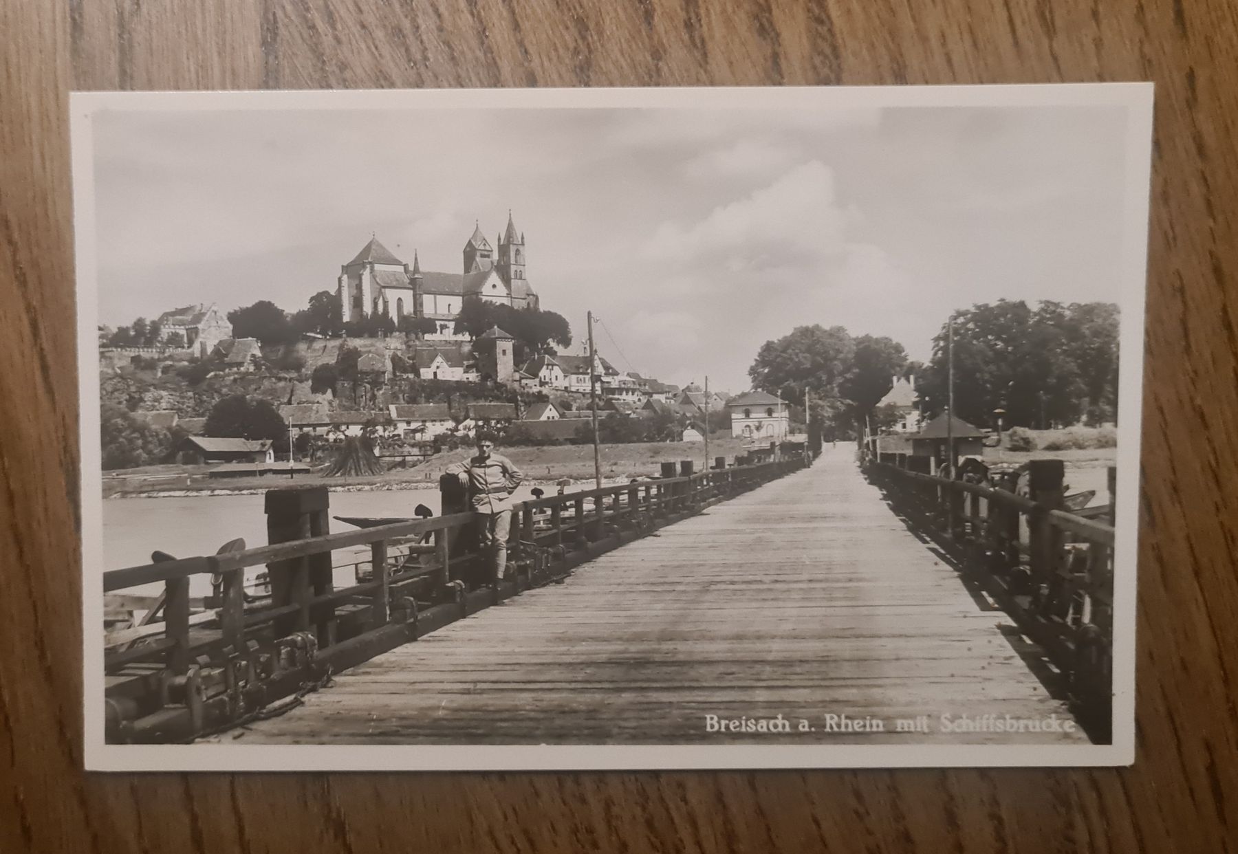 Ansichtskarten: Breisach a. Rhein mit Schiffsbrücke – Gebraucht aus Ebikon von Donar50