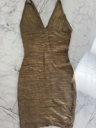 Hérve Legèr Kleid goldfarben Grösse S 