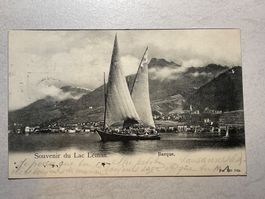 Les barques du Léman voiliers latins et vue sur lavaux