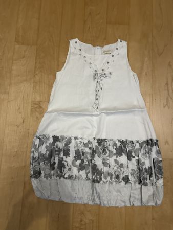 Monnalisa Kleid weiss grau Gr.140