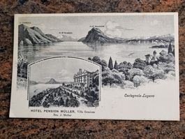 Alte Ansichtskarte Lugano-Castagnola, Hotel Müller, Top!