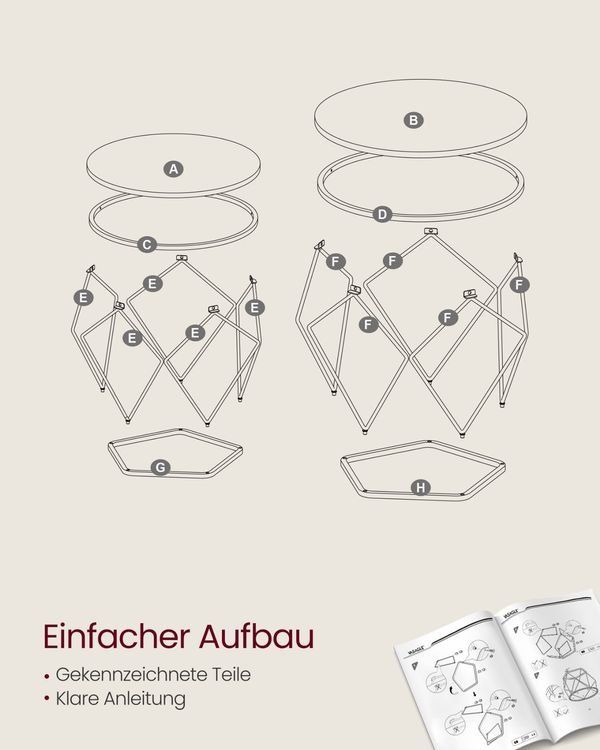 Tavoli: Couchtisch rund 2er Set Wohnzimmertisch ARTEMIS – Nuovo e nell'imballaggio originale da Lachen SZ venduto da MAMORU-MOEBEL 6