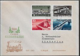 1947 FDC illustriert Eisenbahn-Serie BADEN-ZH selten ab 1.-