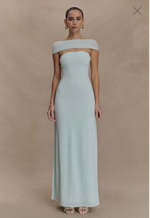 MESHKI Maxi Dress Light Aqua Size S new with tags