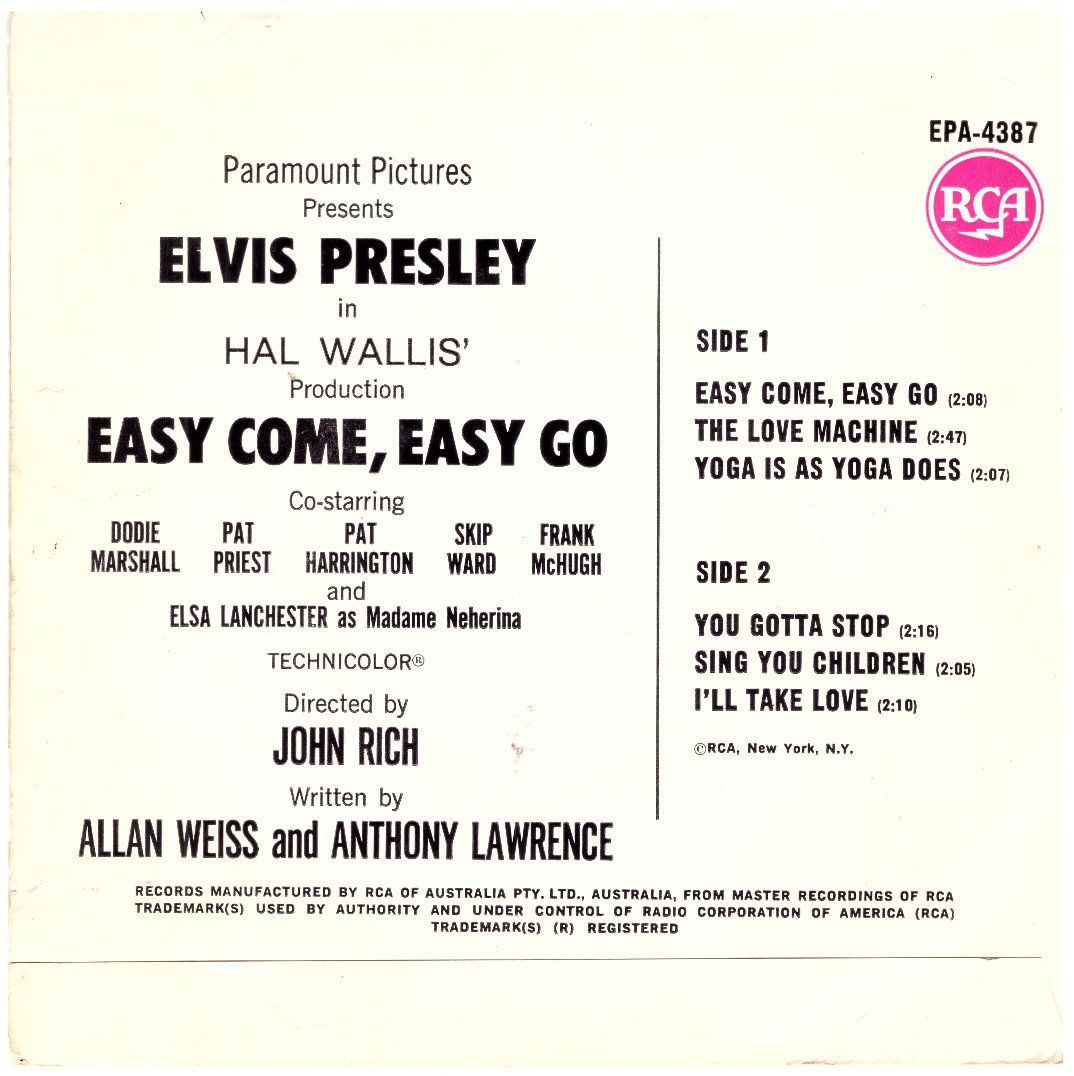 Dischi in vinile: ELVIS PRESLEY (EP) - "AUS" – Usato da Bassersdorf venduto da house-of-vinyl 1