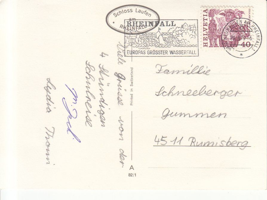 Cartoline postali: Rheinfall 1979 – Usato da Bürglen TG venduto da StampGraf 1