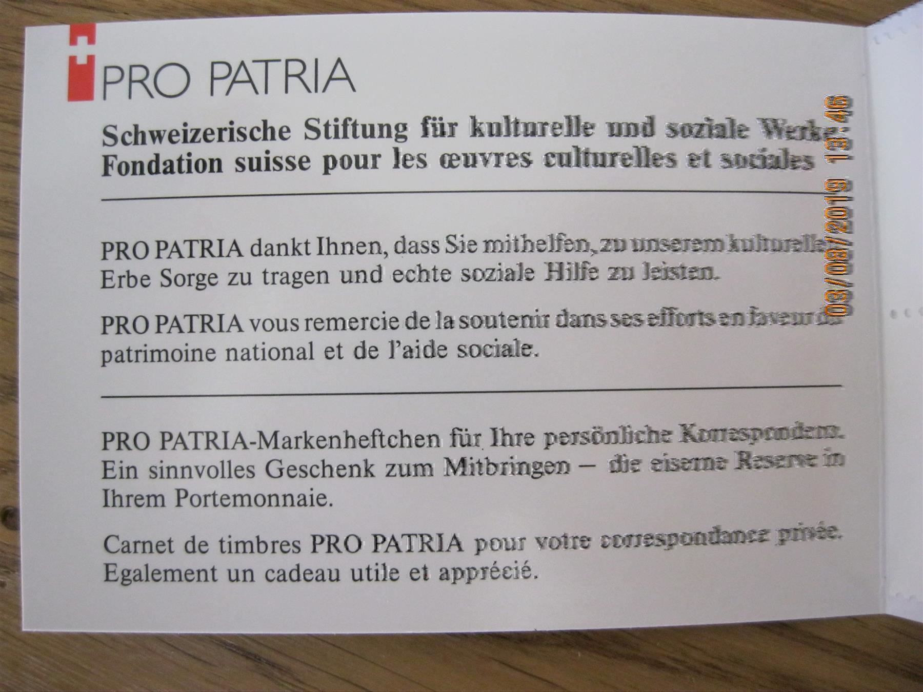 Tous les timbres: 1995 Pro Patria Markenheft Postfrisch – Neuf (Voir description) à Affoltern am Albis par Andrezc 2
