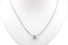 Brillant Solitär Collier ca. 0.6ct in 18K Weissgold *S4459