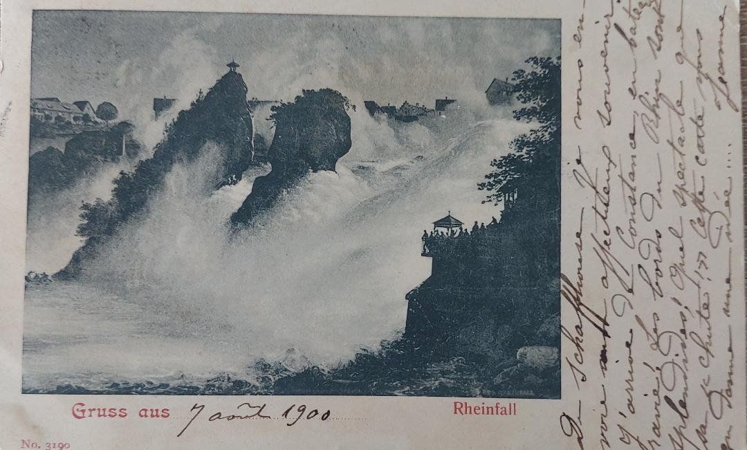 Cartoline postali: SCHAFFHAUSEN - Gruss vom Rheinfall - 1900 – Usato da Delémont venduto da Domdom1