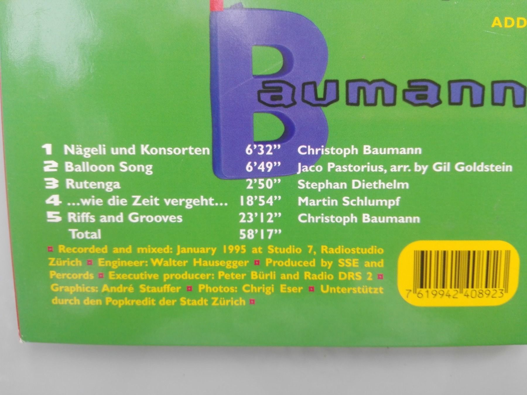 CD: Schweizer Schlagzeug Ensemble + Christoph Baumann  (CD) – Usato da St.Galllen venduto da elkaphone 4