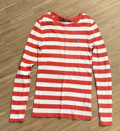 Langarmshirt Ralph Lauren Sport rot weiss gestreift M