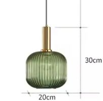 Lampe suspendue en pierre de verre coloré de style  rétro