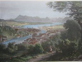 LUZERN STAHLSTICH KOLORIERT