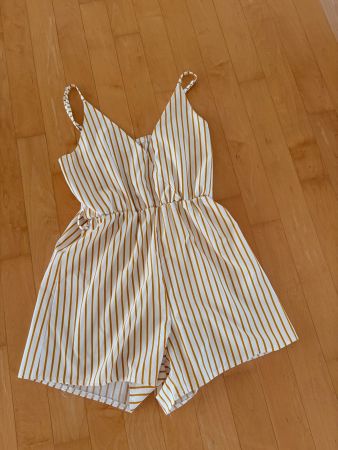 Jumpsuit gelb-weiss gestreift