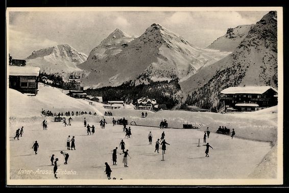 Ansichtskarten: AK Inner-Arosa, Eisbahn – Gebraucht aus Berlin von bartko-reher