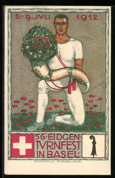 Ansichtskarten: Basel, 56. Eidgen Turnfest 1912 – Gebraucht aus Berlin von bartko-reher