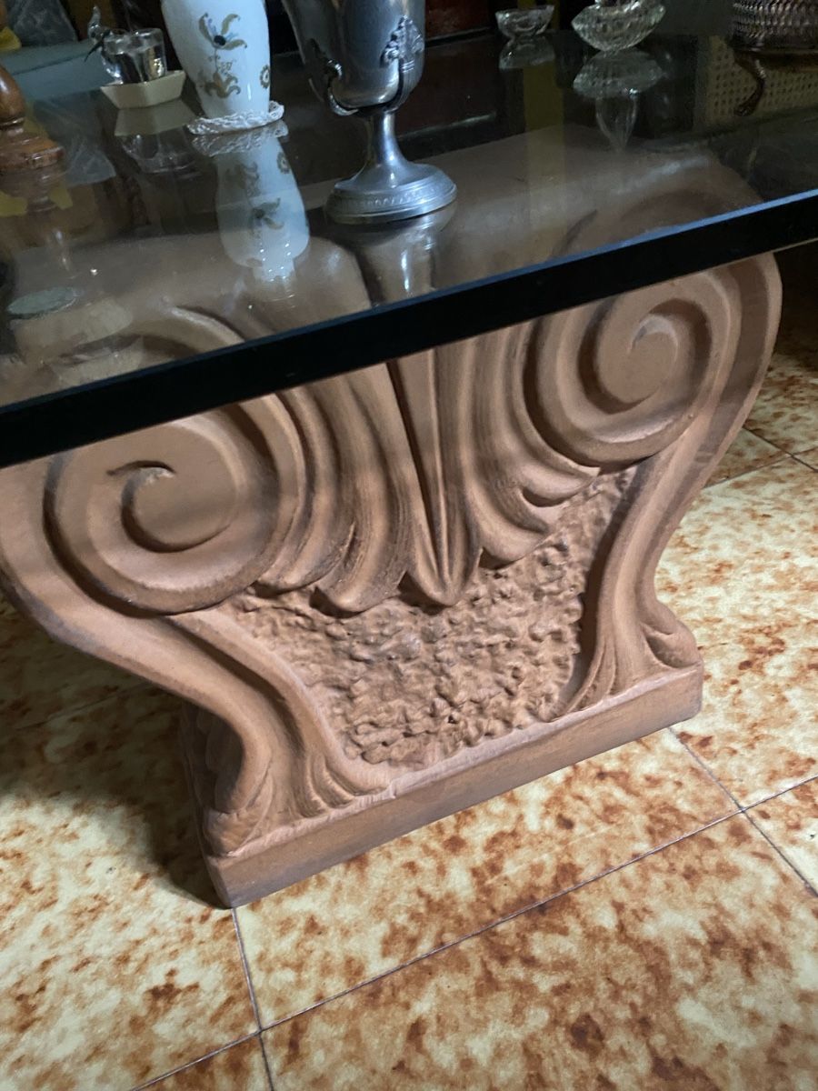 Tavoli: Jolie table basse terrecuite et cristal – Usato da Küssnacht am Rigi venduto da CALIFRASQUI 4