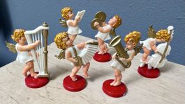 6 vintage kleine Engel Zelluloid 1950er Weihnachtsschmuck