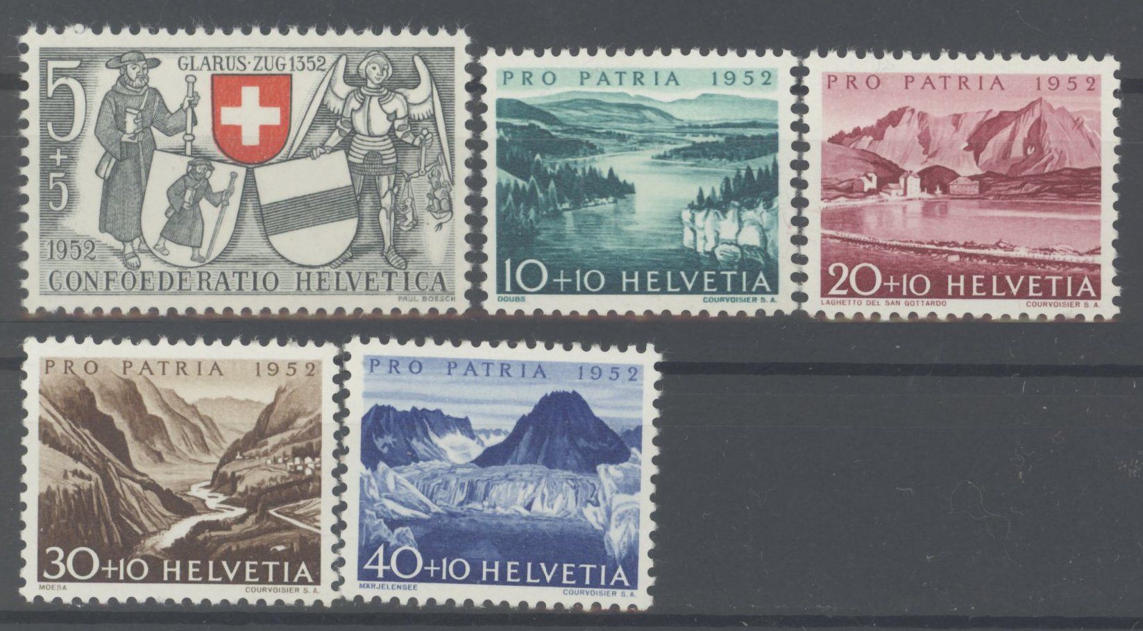 Tutti i francobolli: 1952, Pro Patria ** – Usato da Willisau venduto da Vollstempel