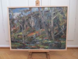 Gemälde von Manfred Henninger, signiert, Wald im Tessin