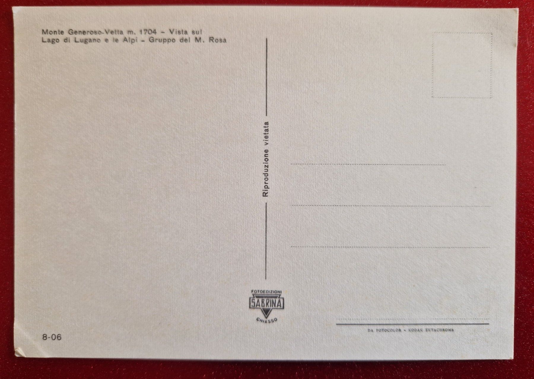 Cartoline postali: Monte Generoso - Vetta, Lugano – Nuovo (secondo la descrizione) da Melchnau venduto da Arthurius 1