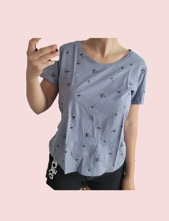 CHICORÉE T-Shirt bleu imprimé pissenlits taille M