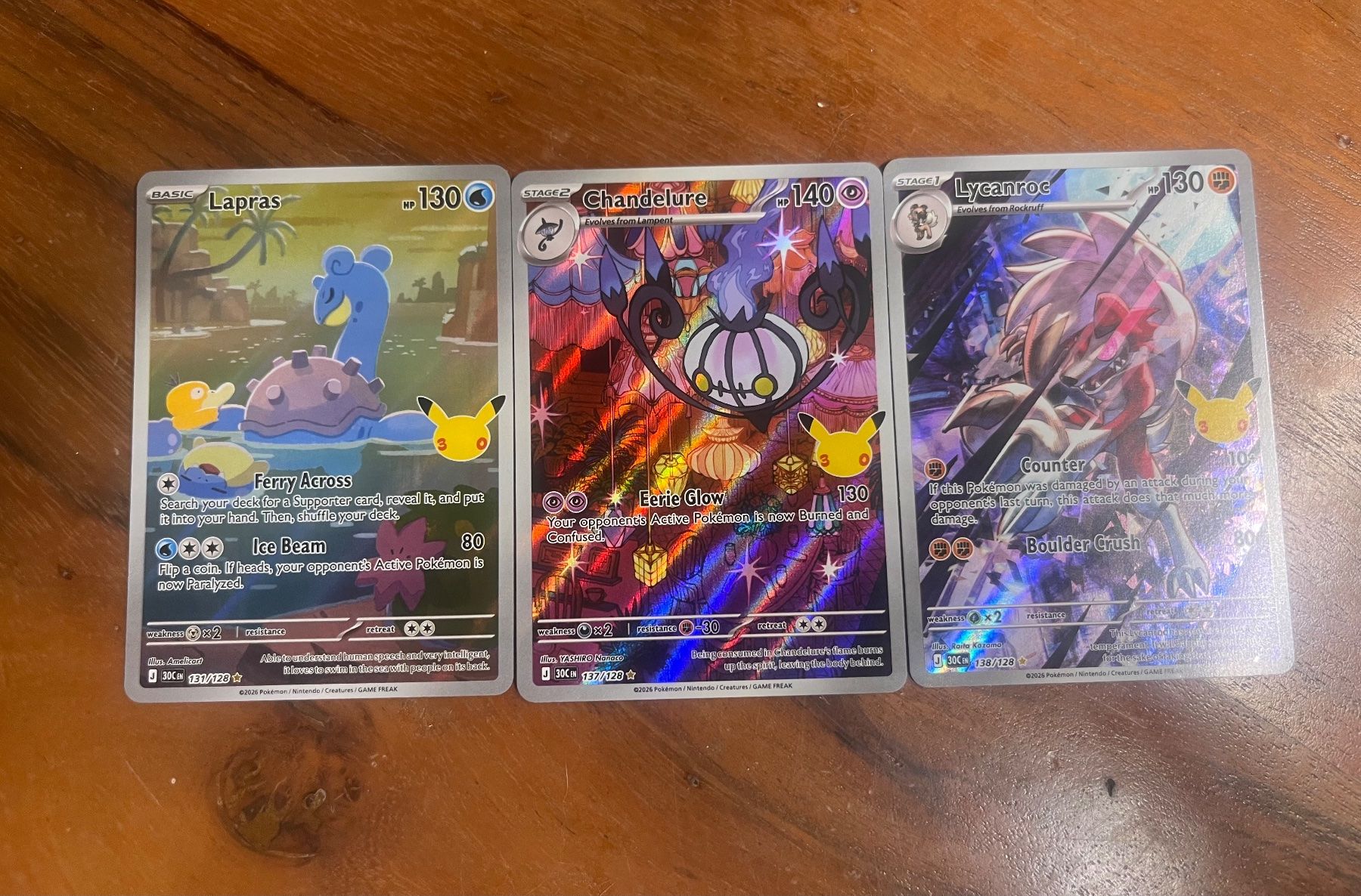 Pokémon Sammelbilder & Trading cards: Pokemon 30th Lapras, Chabdelure, Lycanroc – Neu (gemäss Beschreibung) aus Winterthur von sal_gx5h