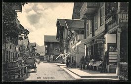 Adelboden, Strassenpartie mit Leihbiblio