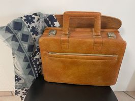 Köfferchen Beauty Case Kosmetikkoffer Kunstleder VINTAGE 70s