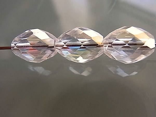 Perlen (unechte): 2 Glasperlen transp. AB oval 10x7mm – Neu (gemäss Beschreibung) aus Alpnachstad von perlengaby 1