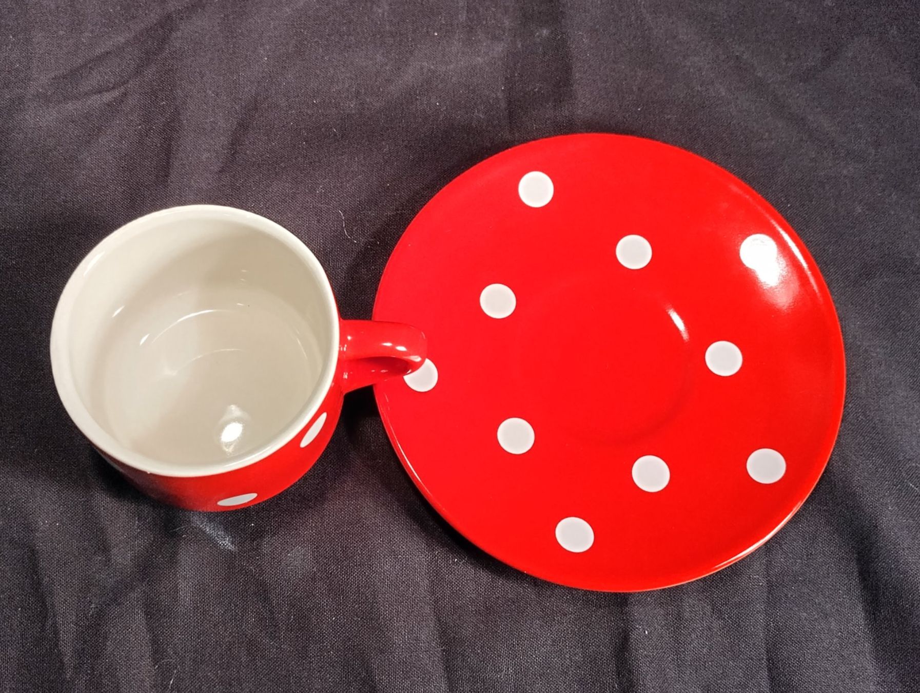 Rössler Set di piatti: Espresso-Set, Rössler, rot getupft – Nuovo (secondo la descrizione) da Bellach venduto da JingleCherry 1