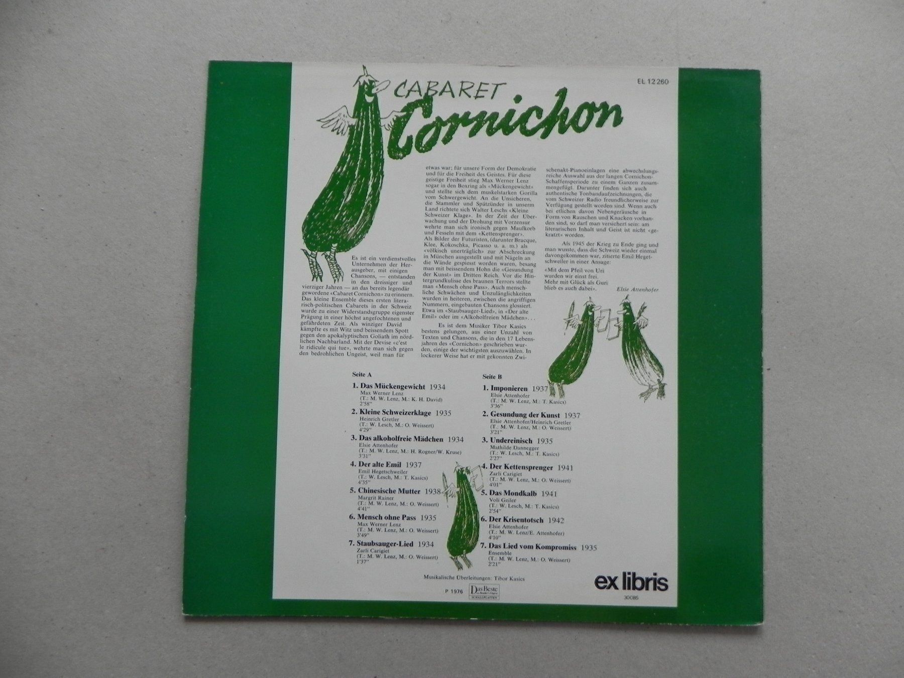 Schallplatten: LP Cabaret Cornichon Humor Schweiz 1935 – Gebraucht aus Siebnen von krimsie 1
