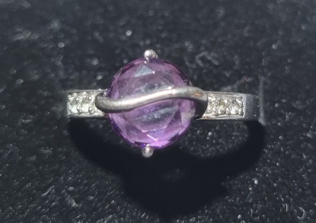 Anelli: Silberring 925 mit Amethyst und 6 Zirkonia – Usato da unterägeri venduto da ursiou 3