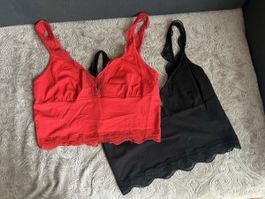 Lot de 2 débardeurs rouge et noir
