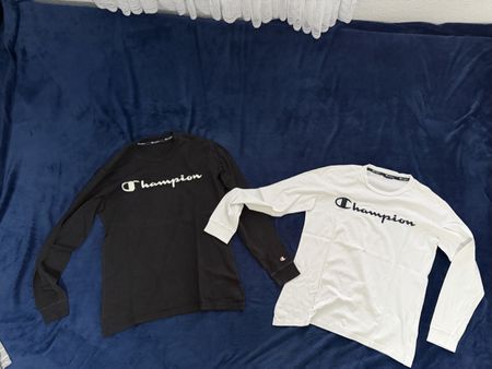 2x Champion Langarmshirts Schwarz/Weiss