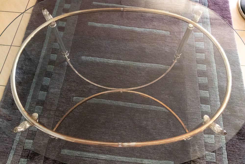 Tables: Hohnert Design Couchtisch - Metallgestell mit Glasplatte – D'occasion à Sempach Station par Semion 3