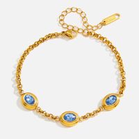 Elegantes Armband mit blauen Zirkonia – 18K vergoldeter Edel