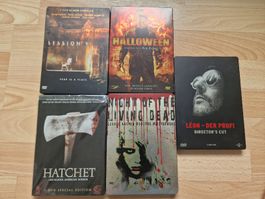 Steelbook DVDs 5er Set Horrorfilm  Halloween, Hatchet, Leon 