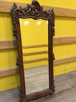 Holzspiegel mit Schnitzereien, Vintage Look, Top Zustand