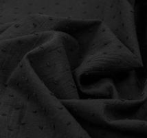 Plumetis 100% coton noir 2m