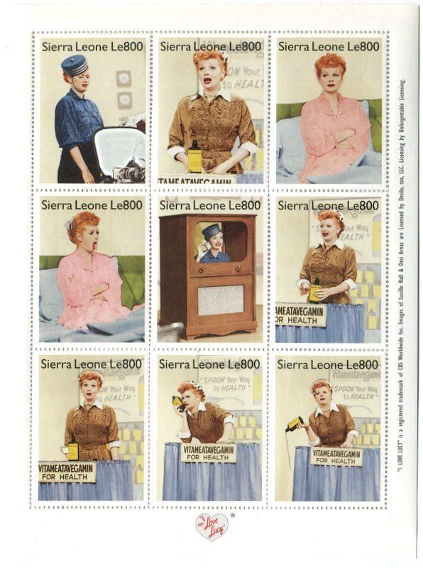 Tutti i francobolli: Block "I Love Lucy". Sierra Leone. – Nuovo e nell'imballaggio originale da Basel venduto da Butsch5
