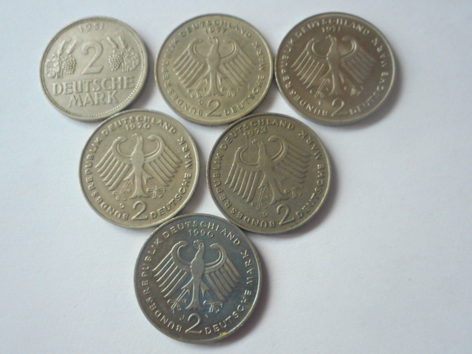 Tutti le monete: 6 x 2 D-Mark versch. Jahrgänge – Usato da Kriegstetten venduto da pizlad2010