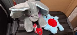 Kuscheltiere Set: Elefant, Fischli und blaues Tierli