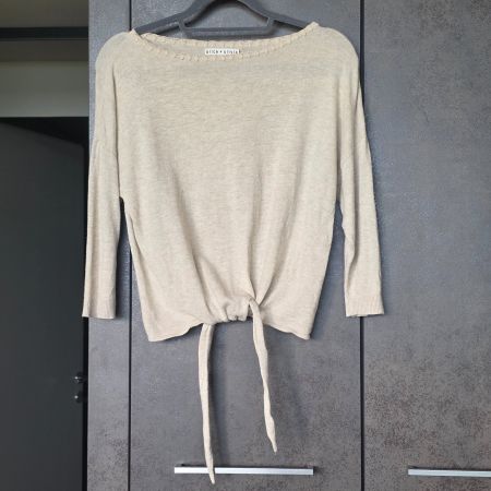 🐸  ALICE + OLIVIA PULLOVER ZUM KNOTEN BEIGE