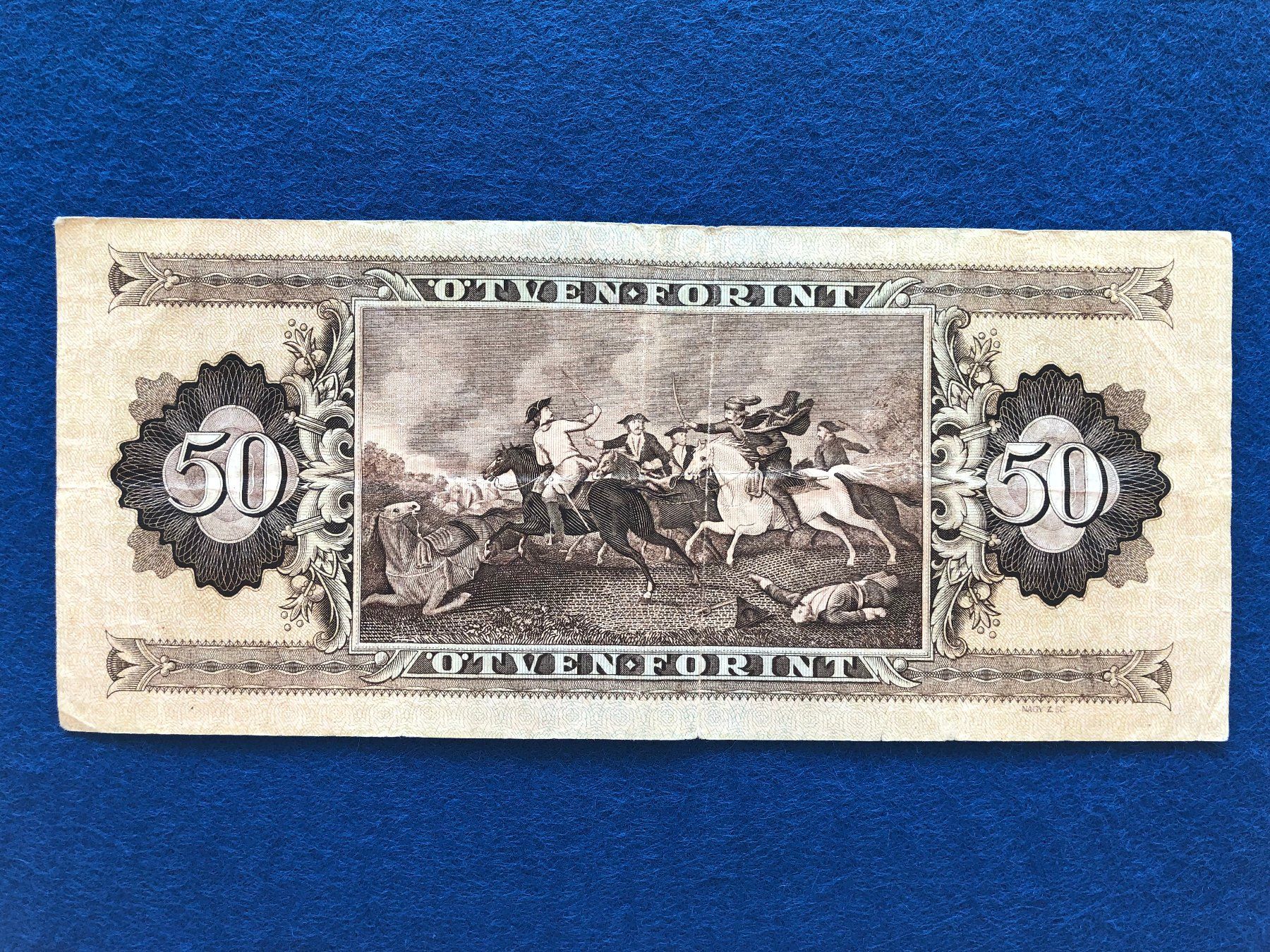 Banknoten: Budapest 1975 - Ungarn - 50 Forint – Gebraucht aus Pfäffikon SZ von Sieben77 1